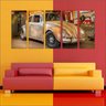 Quadro Decorativo Carros Fusca Vintage Retrô Antigos Salas Quartos Interiores Mosaico 5 Peças - 2