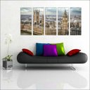 Ver imagem 1 de Quadro Decorativo Cidade Inglaterra Londres Salas Interiores Mosaico 5 Peças Com Moldura