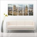 Ver imagem 3 de Quadro Decorativo Cidade Inglaterra Londres Salas Interiores Mosaico 5 Peças Com Moldura