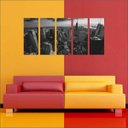 Ver imagem 4 de Quadro Decorativo Cidade Nova Iorque Ponte Salas Interiores Mosaico 5 Peças Com Moldura