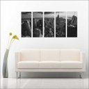 Ver imagem 3 de Quadro Decorativo Cidade Nova Iorque Ponte Salas Interiores Mosaico 5 Peças Com Moldura
