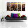 Quadro Decorativo Cidade Nova Iorque Ponte Salas Interiores Mosaico 5 Peças Com Moldura - 3