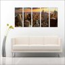 Quadro Decorativo Cidade Nova Iorque Ponte Salas Interiores Mosaico 5 Peças Com Moldura - 1