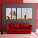 Ver imagem 4 de Quadro Decorativo Cidade Pirâmides Egito Salas Interiores Mosaico 5 Peças Com Moldura