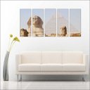 Ver imagem 3 de Quadro Decorativo Cidade Pirâmides Egito Salas Interiores Mosaico 5 Peças Com Moldura