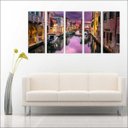 Ver imagem 3 de Quadro Decorativo Cidade Veneza Itália Salas Interiores Mosaico 5 Peças Com Moldura