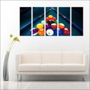 Ver imagem 4 de Quadro Decorativo Sinuca Bilhar Salas De Jogos Interiores Mosaico 5 Peças Com Moldura