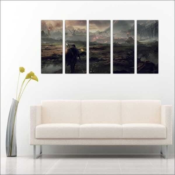 Quadro Decorativo Senhor Dos Anéis Cinema Filmes Salas Interiores Com 5 Peças Moldura - 4
