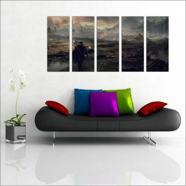 Quadro Decorativo Senhor Dos Anéis Cinema Filmes Salas Interiores Com 5 Peças Moldura - 2