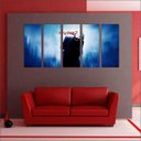 Ver imagem 3 de Quadro Decorativo Coringa Joker Batmam Heróis Cinema Salas Interiores Mosaico 5 Peças Com Moldura