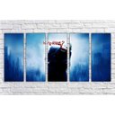 Ver imagem 1 de Quadro Decorativo Coringa Joker Batmam Heróis Cinema Salas Interiores Mosaico 5 Peças Com Moldura