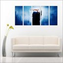 Ver imagem 2 de Quadro Decorativo Coringa Joker Batmam Heróis Cinema Salas Interiores Mosaico 5 Peças Com Moldura