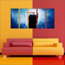 Ver imagem 5 de Quadro Decorativo Coringa Joker Batmam Heróis Cinema Salas Interiores Mosaico 5 Peças Com Moldura