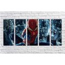 Ver imagem 1 de Quadro Decorativo Homem De Ferro Super Heróis Salas Interiores Mosaico 5 Peças Com Moldura