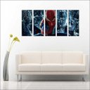Ver imagem 4 de Quadro Decorativo Homem De Ferro Super Heróis Salas Interiores Mosaico 5 Peças Com Moldura