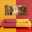 Ver imagem 4 de Quadro Decorativo Psicologia Cérebro Psiquiatria Consultórios Interiores Mosaico 5 Peças Com Moldura