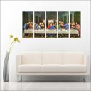 Ver imagem 3 de Quadro Decorativo Santa Ceia Jesus Apóstolos Religiosidade Salas Interiores 5 Peças Com Moldura