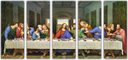 Ver imagem 5 de Quadro Decorativo Santa Ceia Jesus Apóstolos Religiosidade Salas Interiores 5 Peças Com Moldura