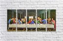 Ver imagem 4 de Quadro Decorativo Santa Ceia Jesus Apóstolos Religiosidade Salas Interiores 5 Peças Com Moldura