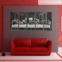 Ver imagem 2 de Quadro Decorativo Santa Ceia Jesus Apóstolos Religiosidade Salas Interiores 5 Peças Com Moldura