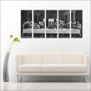 Ver imagem 3 de Quadro Decorativo Santa Ceia Jesus Apóstolos Religiosidade Salas Interiores 5 Peças Com Moldura