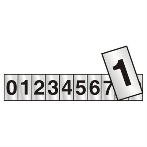 10 Placas de Alumínio Auto-Adesiva 5x2.5cm Numeral 0 a 9 - 100 CR - SINALIZE PLACA AUTO-ADES.(N.0 A 