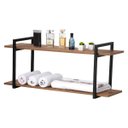 Ver imagem 1 de Nicho Banheiro Preto Com Prateleiras Amadeirado 60cm