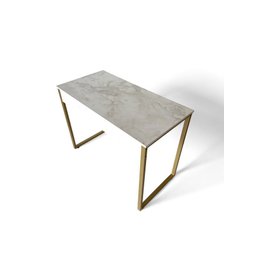 Mesa Escrivaninha Home Office Dourada Athena 80x75x50 Cm - 1