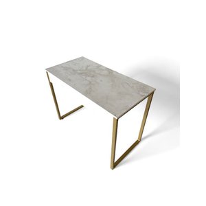 Mesa Escrivaninha Home Office Dourada Athena 80x75x50 Cm