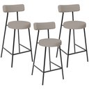 Ver imagem 1 de Kit 03 Banquetas Baixa para Cozinha Sala de Jantar Bancada Milão L02 Linho Bege - lyam decor Lyam de