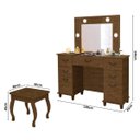 Ver imagem 4 de Penteadeira camarim com LED porta joias e Banqueta 100%MDF Seul Malbec