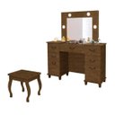 Ver imagem 2 de Penteadeira camarim com LED porta joias e Banqueta 100%MDF Seul Malbec