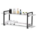 Ver imagem 1 de Nicho Banheiro Preto Com Prateleiras Branco 120cm