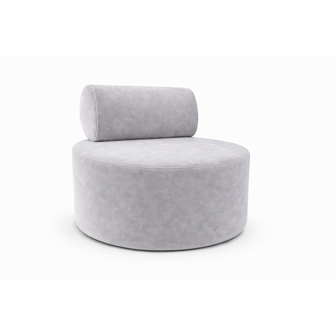Poltrona Orgânica Decorativa Flora Sofisticada para Sala e Recepção Veludo Prata Eli Móveis e Decora
