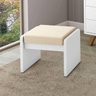 Banqueta com assento almofadado para penteadeira 100% MDF Eloa Branco - 1