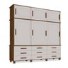 Guarda-Roupa Casal Triplex 6 Portas de Correr 9 Gavetas 100% MDF Toronto Malbec Off-White - 2