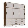 Guarda-Roupa Casal Triplex 6 Portas de Correr 9 Gavetas 100% MDF Toronto Malbec Off-White - 4