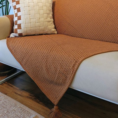 Manta Decorativa Tear Artesanal Siena Caramelo 1,40 X 1,40
