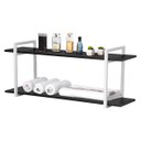 Ver imagem 1 de Nicho Banheiro Branco Com Prateleiras Preto 60cm