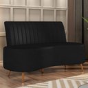 Ver imagem 2 de Sofá 2 Lugares para Sala Living 160cm Pés Palito Tamar K04 Sintético Preto - Mpozenato