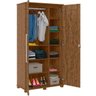 Armário Multiuso 100% MDF com Chave e Cabideiro Opcional Texas Castanho - 3
