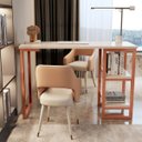 Ver imagem 1 de Escrivaninha Mesa Home Office Estilo Industrial Cairo 120cm - Cobre/Off White