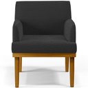 Ver imagem 6 de Kit 4 Poltronas Decorativas Sala De Estar E Recepção Base Mel Beatriz W01 Bouclê Preto - Lyam Decor