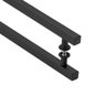 Puxador De Porta Quadrado Preto 40cm - 3
