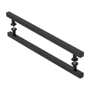 Puxador De Porta Quadrado Preto 40cm