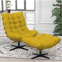 Ver imagem 2 de Kit 02 Poltronas e 02 Puffs Costela Mr01 Base Giratória Suede - Doce Sonho Móveis Kit02p102p2/costel