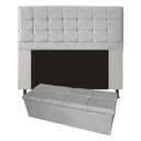 Ver imagem 1 de Kit Cabeceira + Calçadeira Baú Copenhague Queen Size 160cm Suede - Ecotec Decor:Cinza