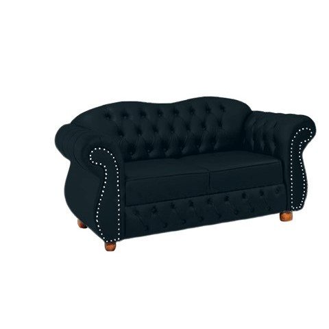 Sofá Chesterfield Merlo 2 lugares 2,00 Suede Petróleo/ decoração, recepção, sala tv estar