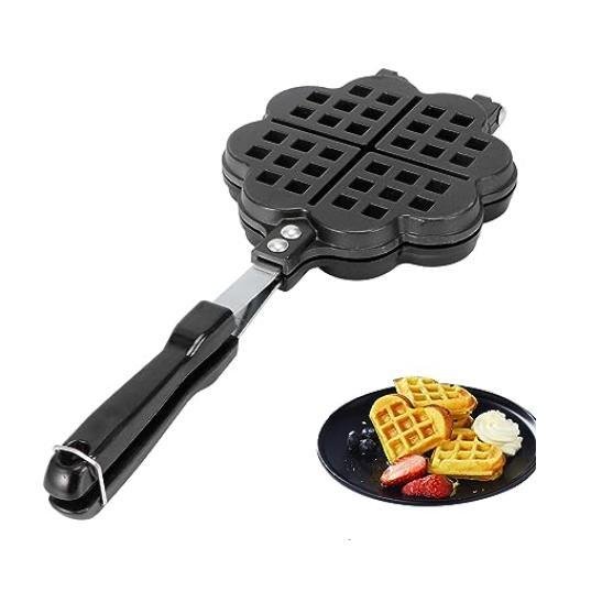 Forma Waffle Antiaderente de Ferro Fundido para Fogão