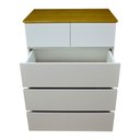 Ver imagem 6 de Cômoda em Madeira MDF e Pinus 5 Gavetas Sem Puxador Pé Palito 100x70x45cm